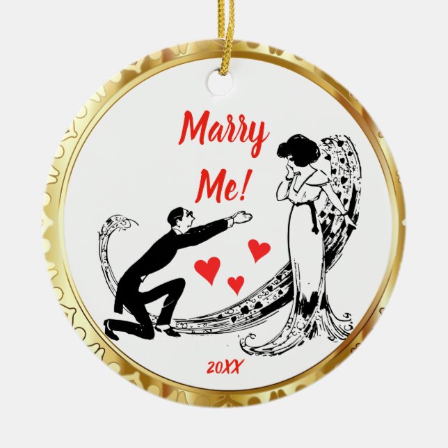 Marry Me Personalized Plate Ceramic Ornament (Front)