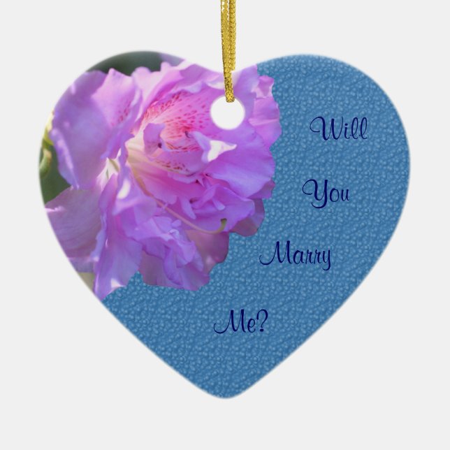 Marry Me Pink Azalea Engagement Ornament (Front)