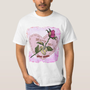Marry Me Rings Rose  wedding t-shirt