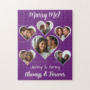 Marry Me?  Six Photo Template Proposal Jigsaw Puzzle