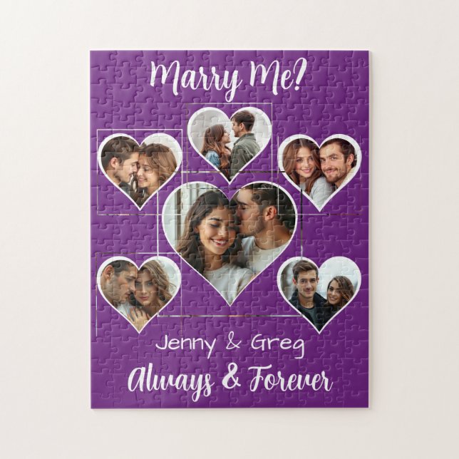 Marry Me?  Six Photo Template Proposal Jigsaw Puzzle (Vertical)