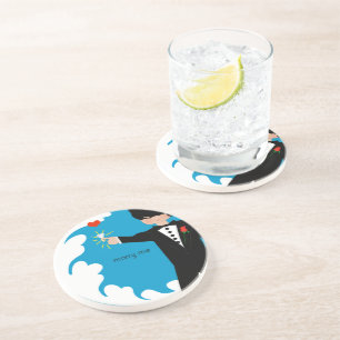 Marry Me Tuxedo Big Diamond Damask Edge Coasters