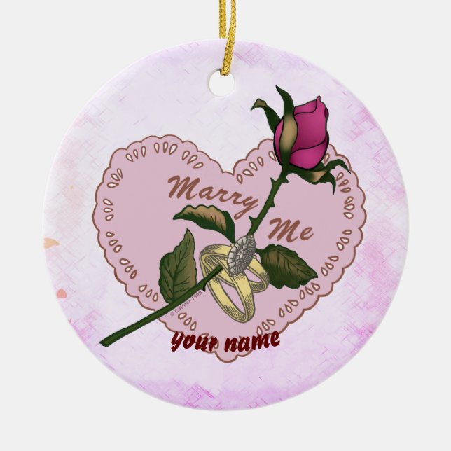 Marry Me wedding  ornament (Front)