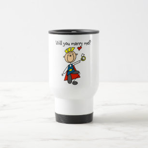 Marry Me Wedding Proposal Tshirts and Gifts Travel Mug