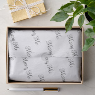 'Marry Me' White And Black Script Proposal Gifts  Tissue Paper