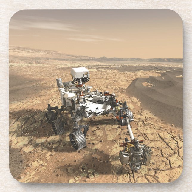 Mars 2020 Rover On The Surface Of Mars. Coaster (Front)