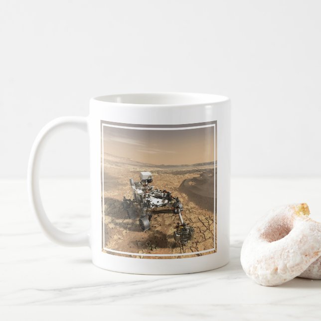 Mars 2020 Rover On The Surface Of Mars. Coffee Mug (With Donut)