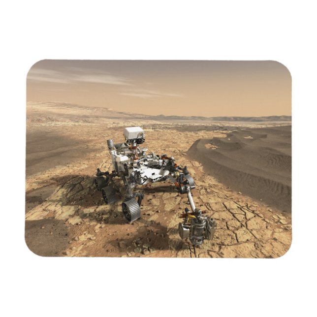 Mars 2020 Rover On The Surface Of Mars. Magnet (Horizontal)
