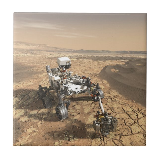 Mars 2020 Rover On The Surface Of Mars. Tile (Front)