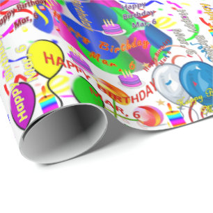 Mars, 6 Anniversaire Papier cadeau d'enveloppement