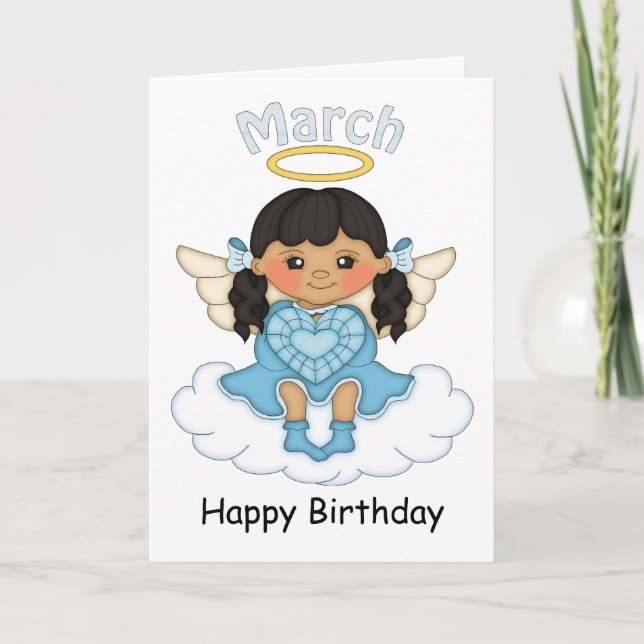 Mars Ange en pierre noire Carte d'anniversaire (Devant)