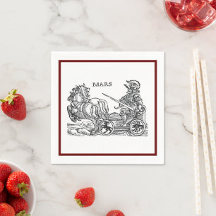 Mars Ares God of War Greek Roman Chariot Cartoon Napkin