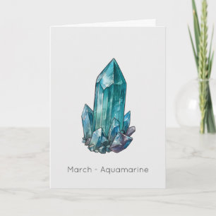 Mars Birthstone Aquamarine Bonne carte d'anniversa