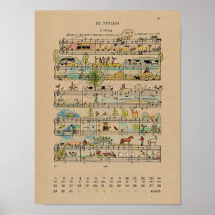 Mars Bonne Notes Calendrier 2022 Poster