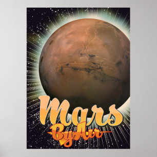 Mars By Air Vintage flight poster