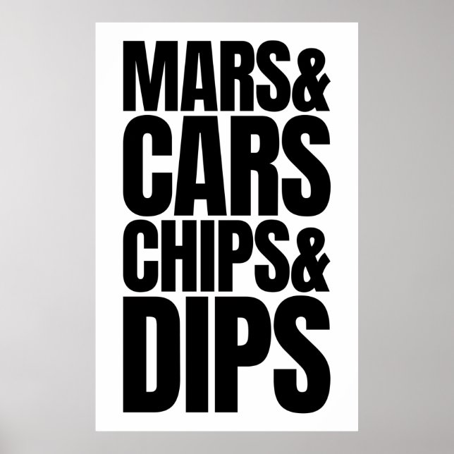 Mars & Cars Chips & Dips - Elon Musk's Twitter Bio Poster (Front)