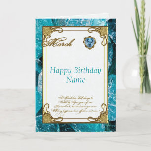 mars Carte d'anniversaire de l'Aquamarine