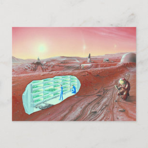Mars colony postcard