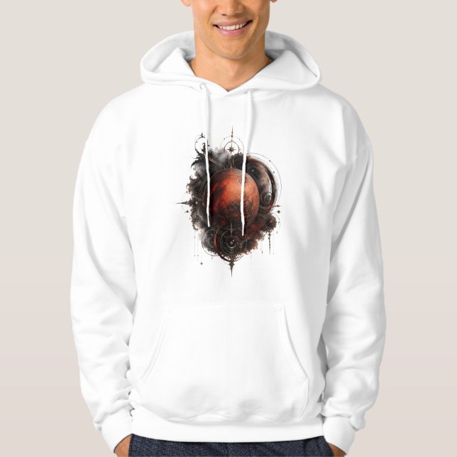 Mars Crimson Orbit Celestial Gothic Sweat à capuch (Devant)