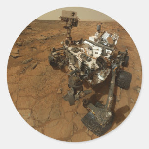 Mars Curiosity Self Portrait Classic Round Sticker