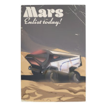 Mars, Enlist today! Retro Military space poster