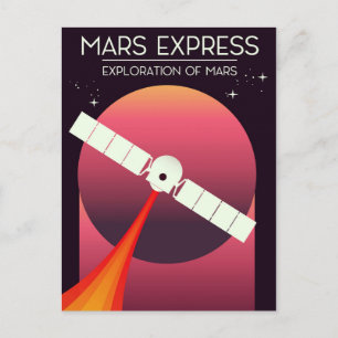 Mars Express - Exploration of Mars Space Art. Postcard