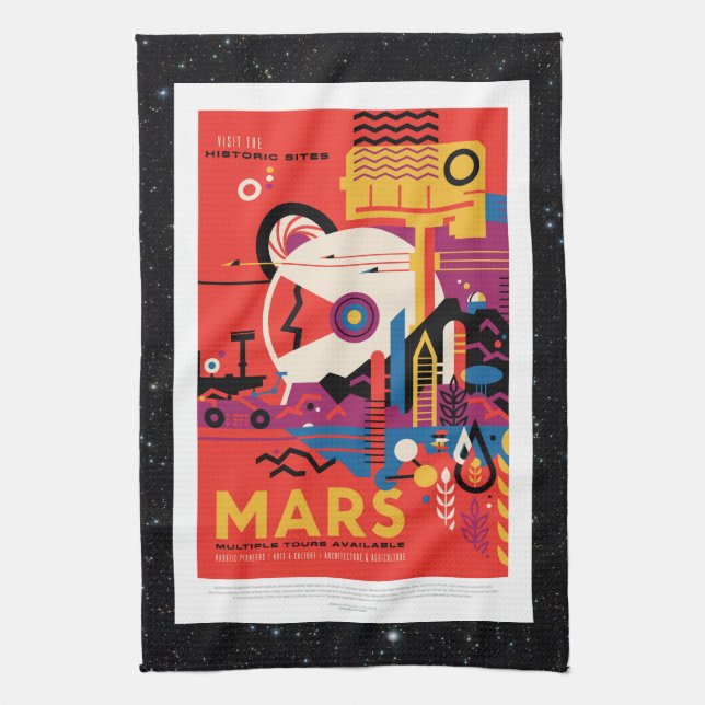 Mars Historic Sight vacation advert space tourism Kitchen Towel (Vertical)