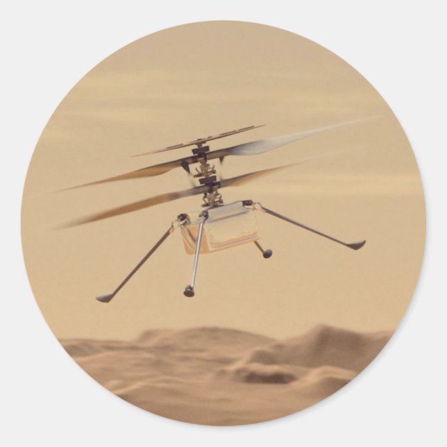 Mars Ingenuity Helicopter Flight Classic Round Sticker (Front)