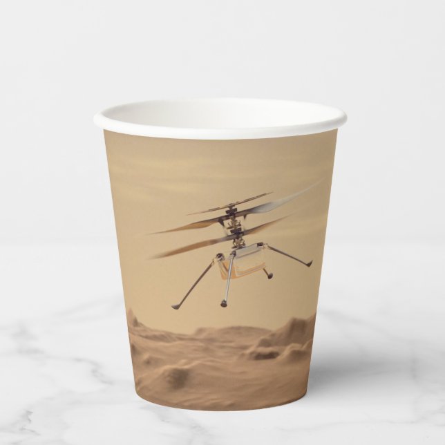 Mars Ingenuity Helicopter Flight Paper Cups (Front)
