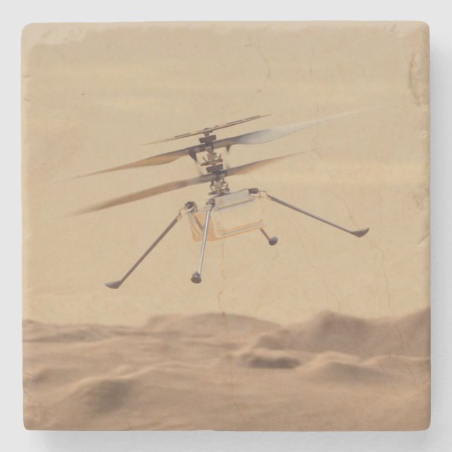Mars Ingenuity Helicopter Flight Stone Coaster (Front)