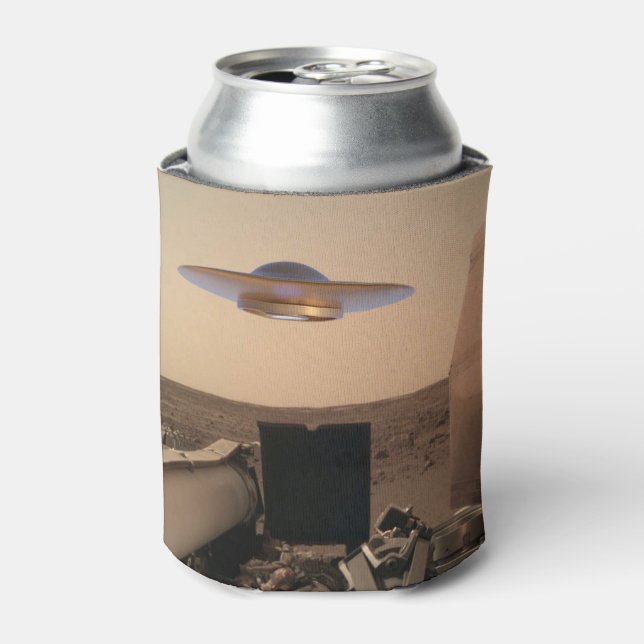 Mars InSight Alien UFO Saucer Encounter Can Cooler (Can Front)