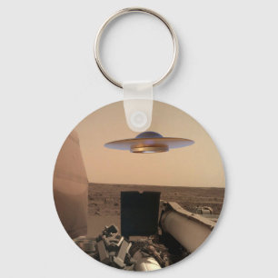 Mars InSight Alien UFO Saucer Encounter Keychain