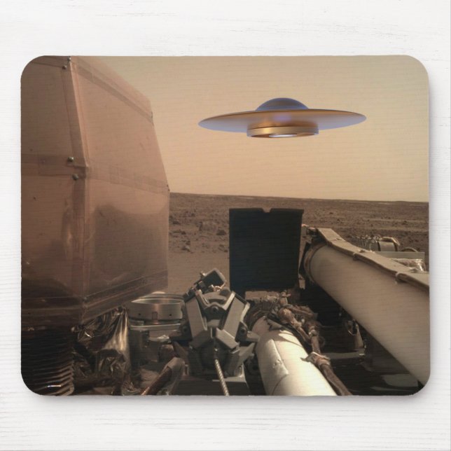Mars InSight Alien UFO Saucer Encounter Mouse Pad (Front)