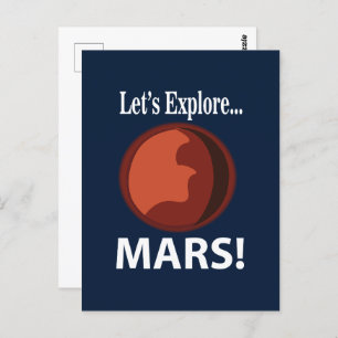 Mars Let's Explore Mars Postcard
