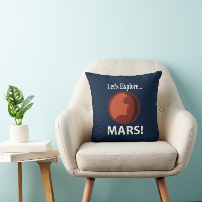 Mars Let's Explore Mars Throw Pillow (Chair)