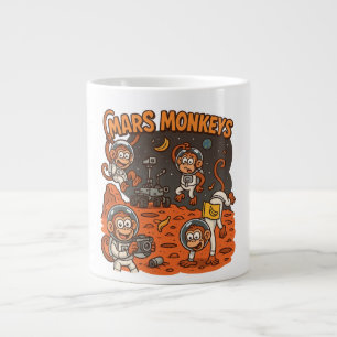 Mars Monkeys funny animal Large Coffee Mug