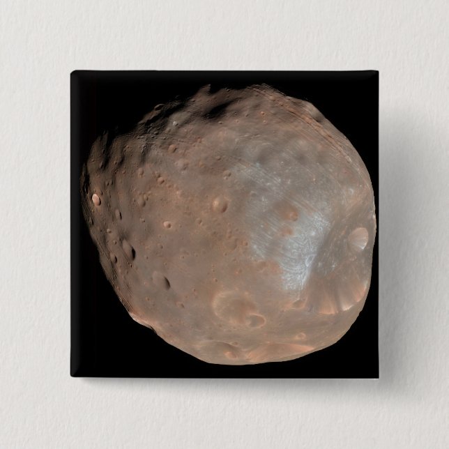 Mars moon Phobos 2 Inch Square Button (Front)