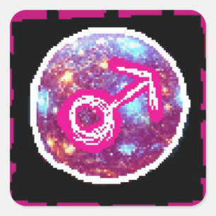 Mars Night Square Sticker