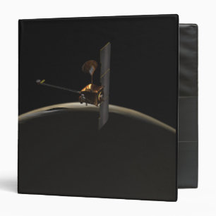 Mars Odyssey spacecraft over martian sunrise Binder