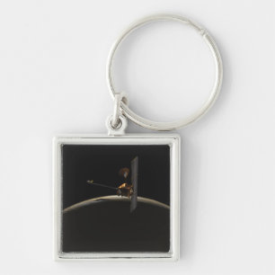 Mars Odyssey spacecraft over martian sunrise Keychain