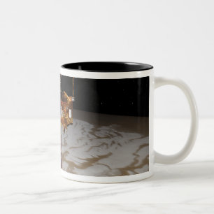 Mars Odyssey spacecraft Two-Tone Coffee Mug