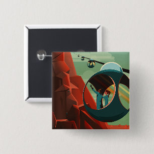 Mars Olympus Mons Highest Volcano Solar System 2 Inch Square Button