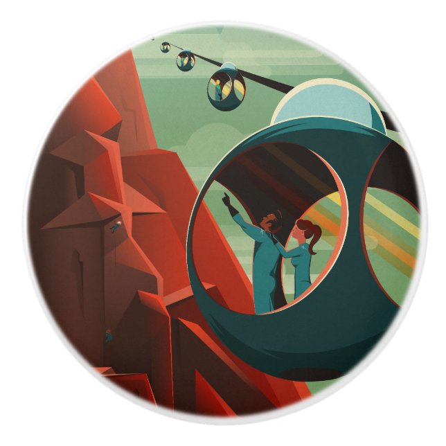 Mars Olympus Mons Highest Volcano Solar System Ceramic Knob (Front)