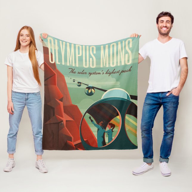 Mars Olympus Mons Highest Volcano Solar System Fleece Blanket (In Situ)