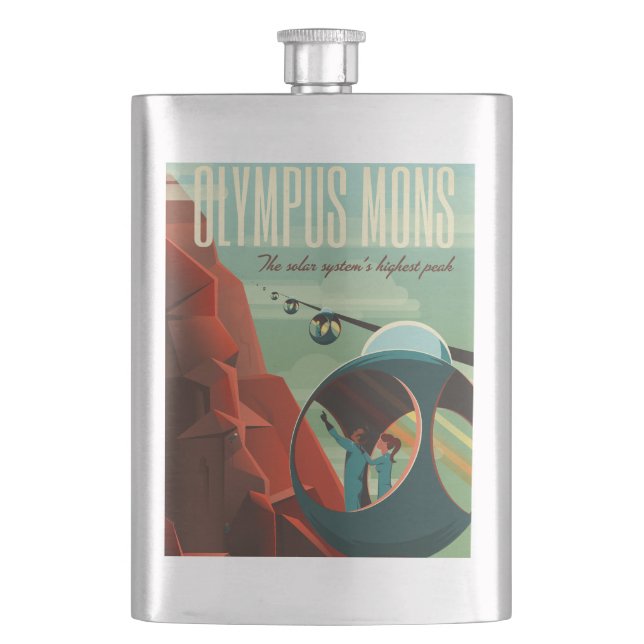 Mars Olympus Mons Highest Volcano Solar System Hip Flask (Front)