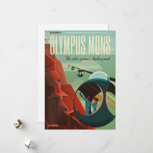 Mars Olympus Mons Highest Volcano Solar System Holiday Card