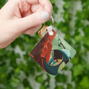 Mars Olympus Mons Highest Volcano Solar System Keychain