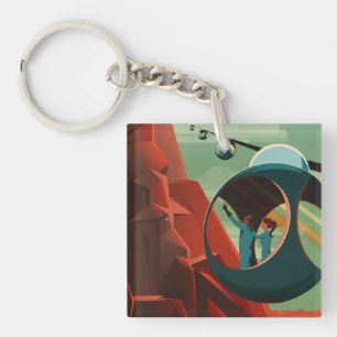 Mars Olympus Mons Highest Volcano Solar System Keychain