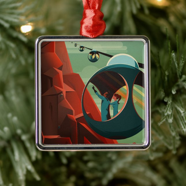 Mars Olympus Mons Highest Volcano Solar System Metal Ornament (Tree)