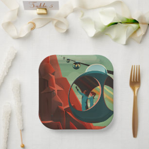 Mars Olympus Mons Highest Volcano Solar System Paper Plate